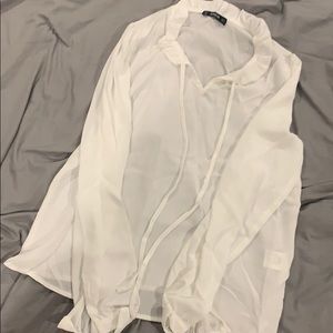 sheer white shein top NWOT